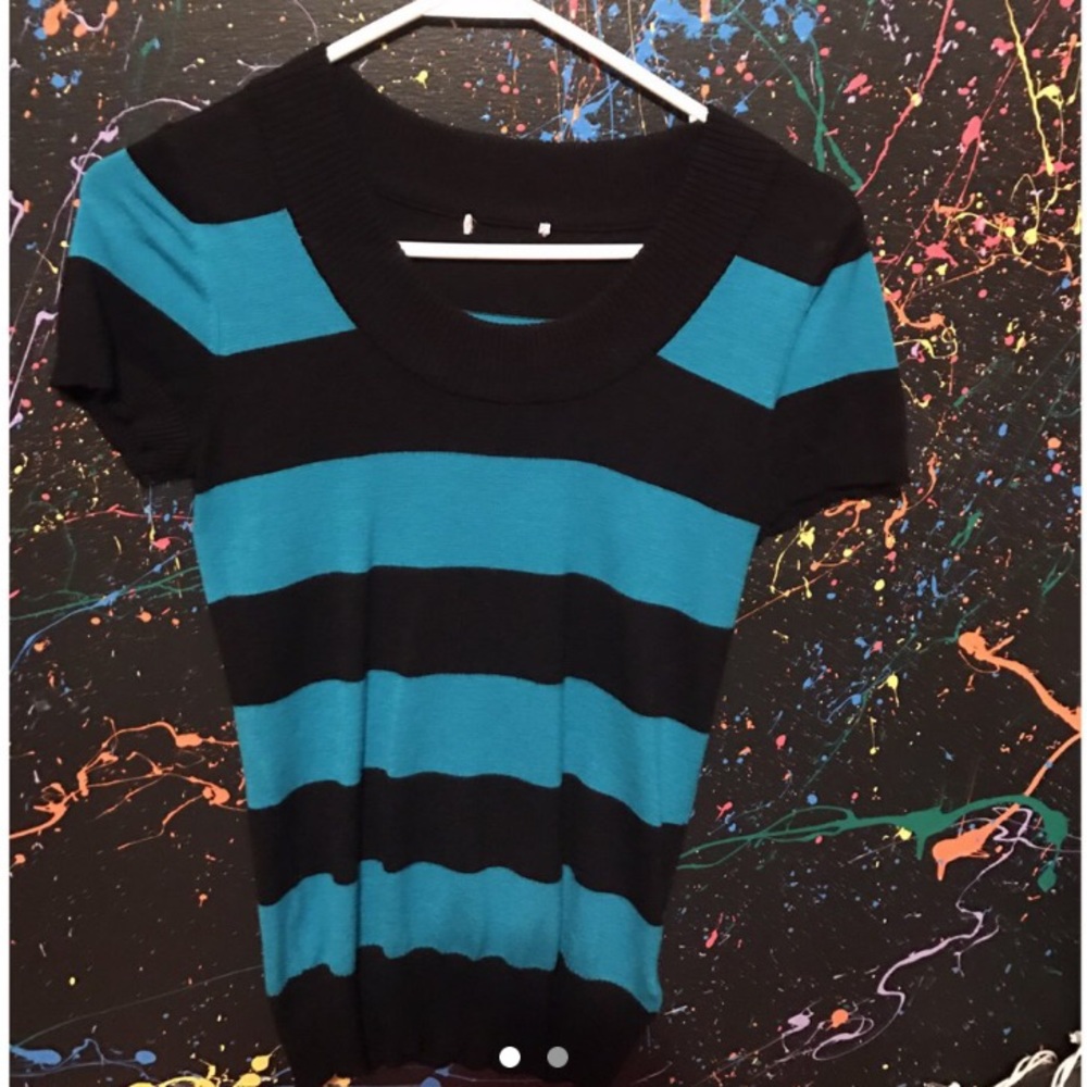 Black and blue striped shirt